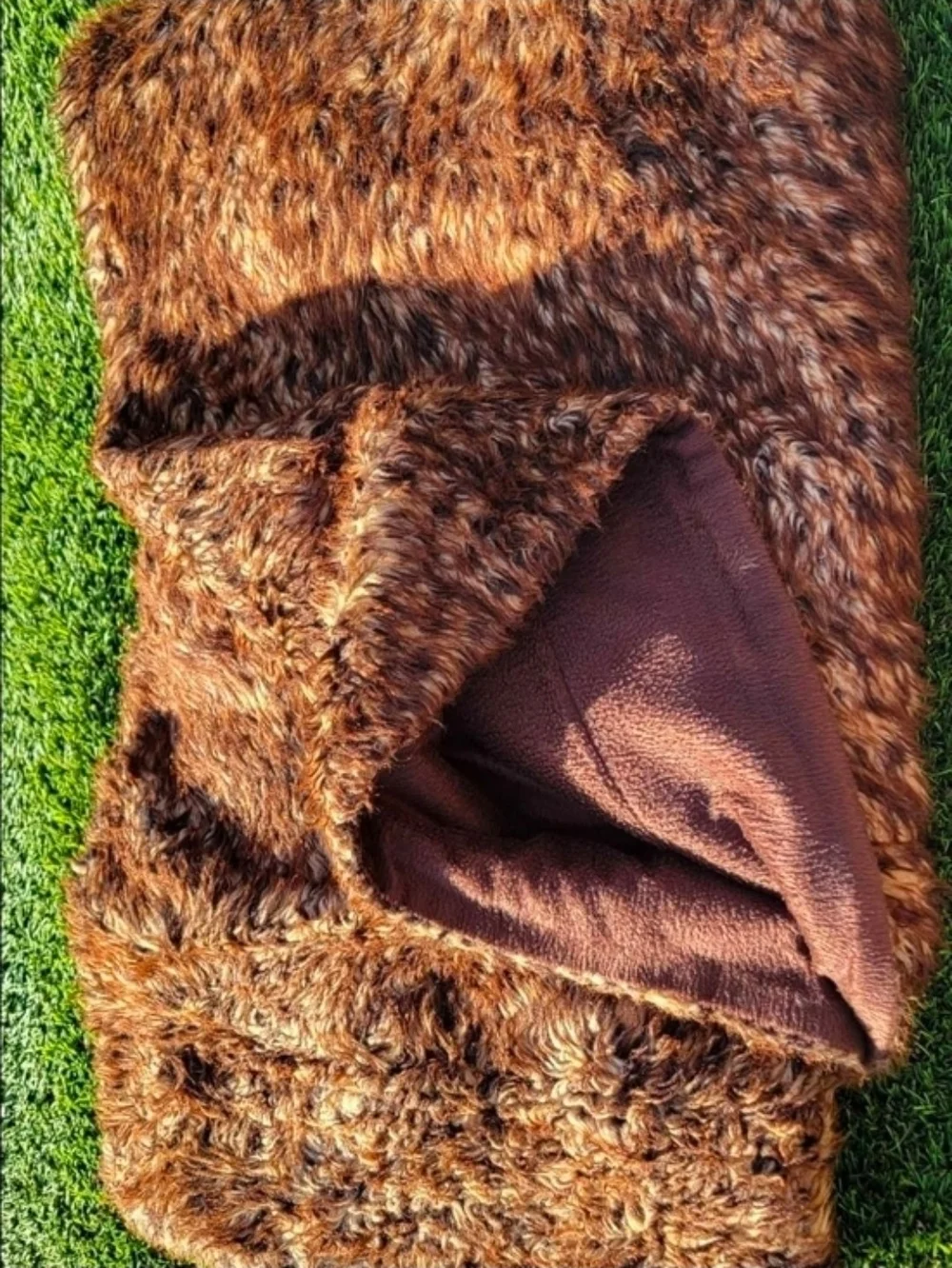 Cozy Faux Fur Throw Blanket - Rich Brown Faux Fur Blanket Throw 2 sided